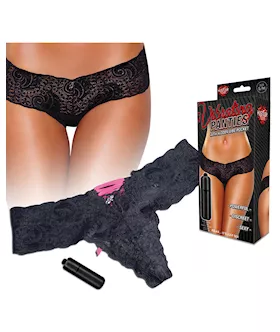 Hustler Vibrating Panties wBullet Black ML