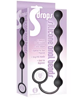 The 9039s S Drops Silicone Anal Beads  Black