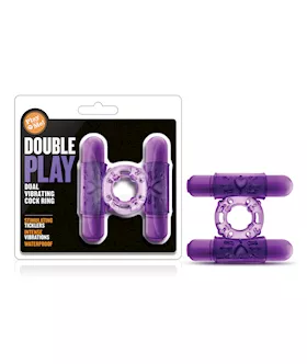 Blush Play With Me Double Play Dual Vibrating Cockring  Purple