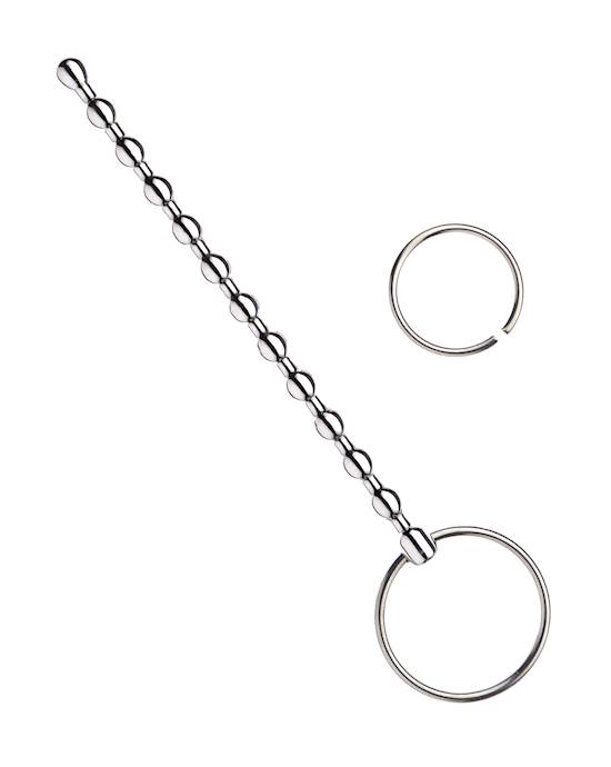 Kink Range Stainless Steel Beaded Penis Plug  59 Inch