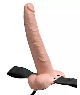 Fetish Fantasy 9 Inch Hollow Rechargeable Strapon with Balls