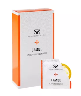 Share Satisfaction Orange Flavoured Condom 12 Pack