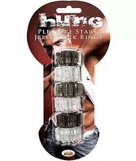 Hung Pleasure Stars Jelly Cock Rings  BlackClear