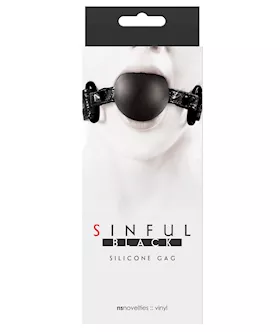 Sinful Soft Silicone Gag  Black