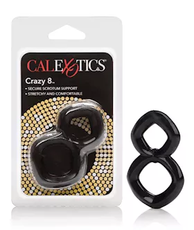Crazy 8 Enhancer Double Cock Ring - Black