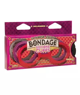 Japanese Bondage Silicone Cuffs Small  Black