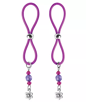 Bijoux de Nip Nipple Halos Flower Charm  Purple