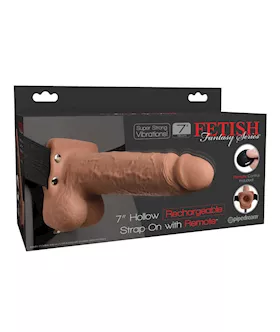 Fetish Fantasy Series 7quot Hollow Rechargeable Strap On wRemote  Tan
