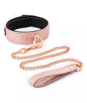 Spartacus Micro Fiber Collar amp Leash wLeather Lining  Pink