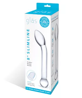 Glas 8quot Slimline GSpot Glass Dildo
