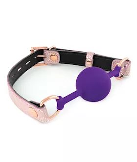 Spartacus Silicone Gag wLeather Lining  Pink Snakeskin Micro Fiber