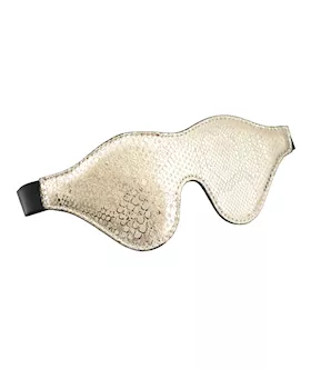Spartacus Blindfold wLeather  White Snakeskin Micro Fiber