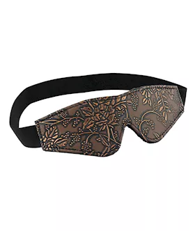 Spartacus Faux Fur Lining Blindfold  Brown Floral Print
