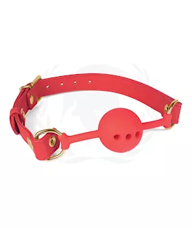 Spartacus Silicone Ball Gag wRed PU Straps  46 mm