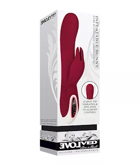 Evolved Inflatable Bunny Dual Stim Rechargeable  Burgundy