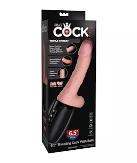 King Cock Plus Thrusting Warming amp Vibrating  65quot Triple Threat Dong