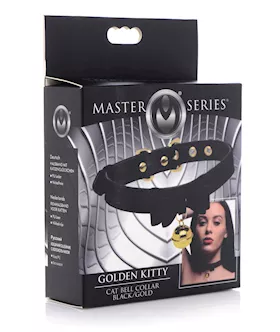 Master Series Golden Kitty Cat Bell Collar  BlackGold