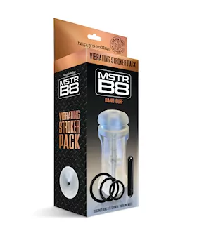 Mstr B8 Hand Cuff Vibrating Stroker Pack - Kit Of 5 Clear