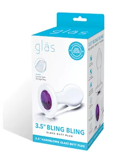 Glas 35quot Bling Bling Glass Butt Plug  Clear