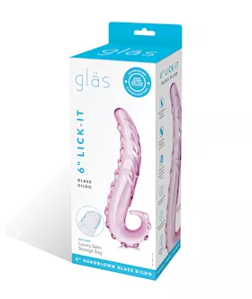 Glas 6quot Lickit Glass Dildo  Pink