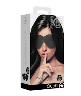 Shots Ouch Diamond Studded Eye Mask  Black