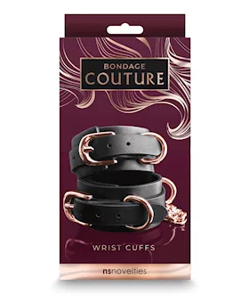 Bondage Couture Wrist Cuffs  Black
