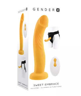 Gender X Sweet Embrace Dual Motor Strap On Vibe wHarness Yellow