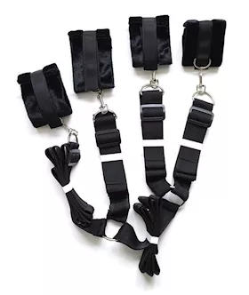 Plesur Fuzzy Bedroom Bondage Kit - Black
