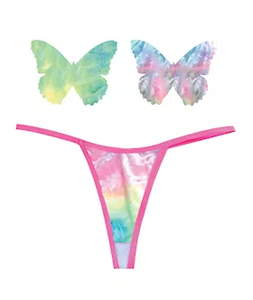 Neva Nude Naughty Knix Rainbow Sherbet Velvet GString amp Pasties  Color Varies Multi  OS