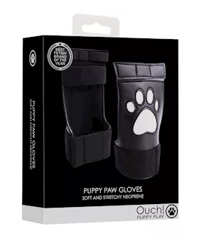 Shots Ouch Puppy Play Paw CutOut Gloves  White