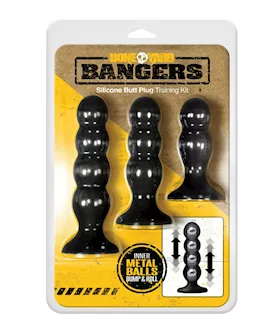 Boneyard Bangers Silicone Butt Plug Training Kit - Black