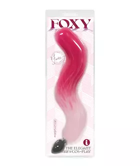 Foxy Fox Tail Silicone Butt Plug  Pink Gradient