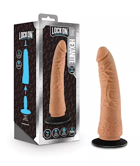 Blush Lock On 75quot Hexanite Dildo wSuction Cup Adapter  Mocha