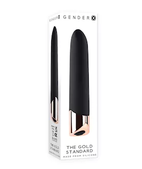 Gender X The Gold Standard Rechargeable Silicone Bullet  BlackRose Gold
