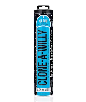 Clone-a-willy Kit Vibrating Glow In The Dark - Blue