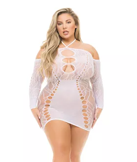 Pink Lipstick Animal Inside Dress White QN