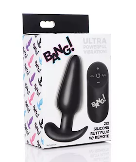 Bang 21X Vibrating Silicone Butt Plug wRemote  Black