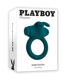Playboy Pleasure Bunny Buzzer Cock Ring - Deep Teal