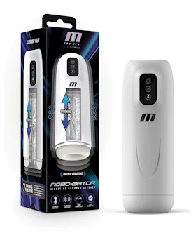 Blush M For Men Robo Bator Powered Vibrating Stroker - White