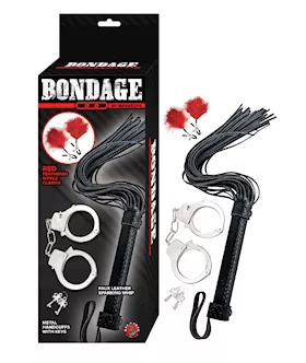 Bondage by Nasstoys Whip amp Cuff Set  Red