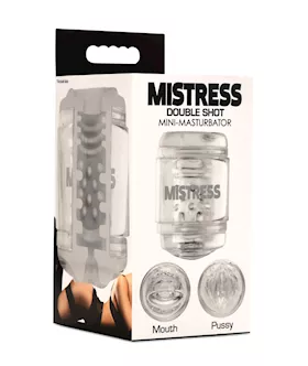 Curve Toys Mistress Double Shot Mini Masturbator Mouth & Pussy  - Clear