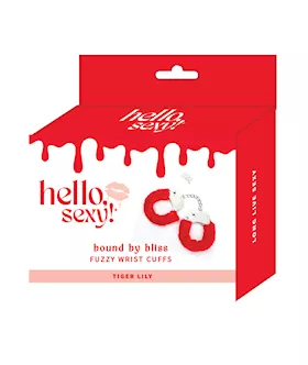 Hello Sexy Bound By Bliss Fuzzy Wrist Cuffs  Tiger Lily