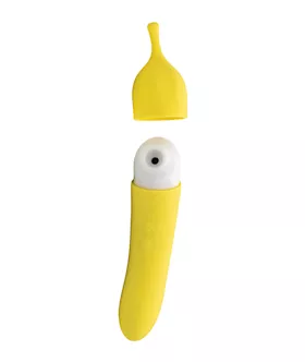 Natalie039s Toy Box Banana Cream Air Pulse amp GSpot Vibrator  Yellow