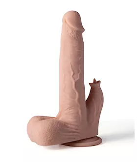 Colter App Controlled Realistic 85quot Thrusting Dildo Vibrator wClit Licker  Ivory