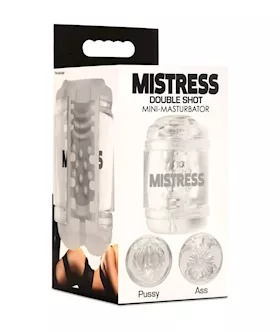 Curve Toys Mistress Double Shot Pussy & Ass Mini Masturbator  - Clear