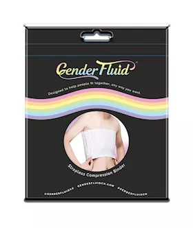 Gender Fluid Strapless Chest Compression Binder  XXL White
