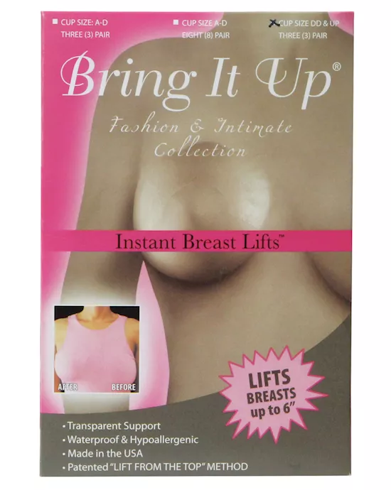 Bring It Up Plus Size Breast Lifts - Dd Cup & Larger Pack Of 3