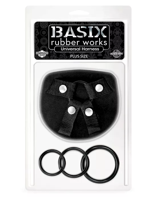 Basix Rubber Works Universal Harness Plus Size - Black