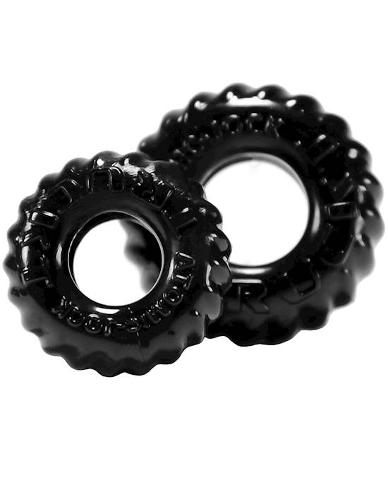 Oxballs TruckT Cock amp Ball Ring  Black Pack of 2