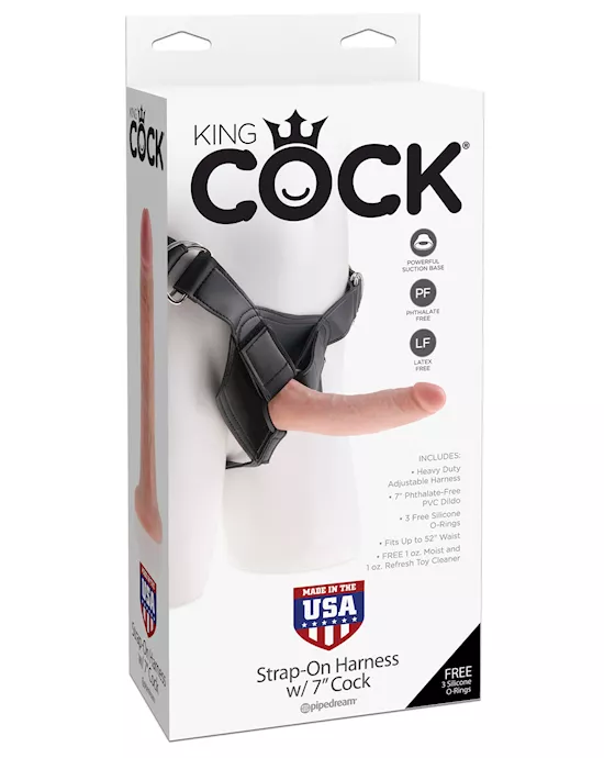 King Cock Strap On Harness W/6" Cock - Flesh